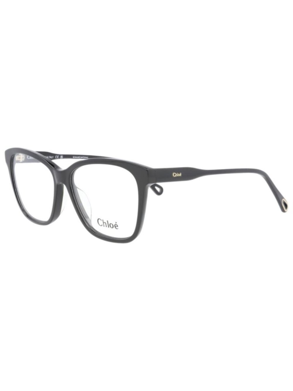 New Chloรฉ Womens Square/Rectangle Black Black Transparent Fashion Designer Eyegl